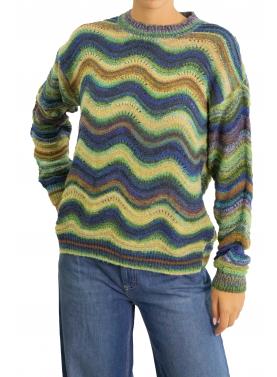 Maglione girocollo multicolor 